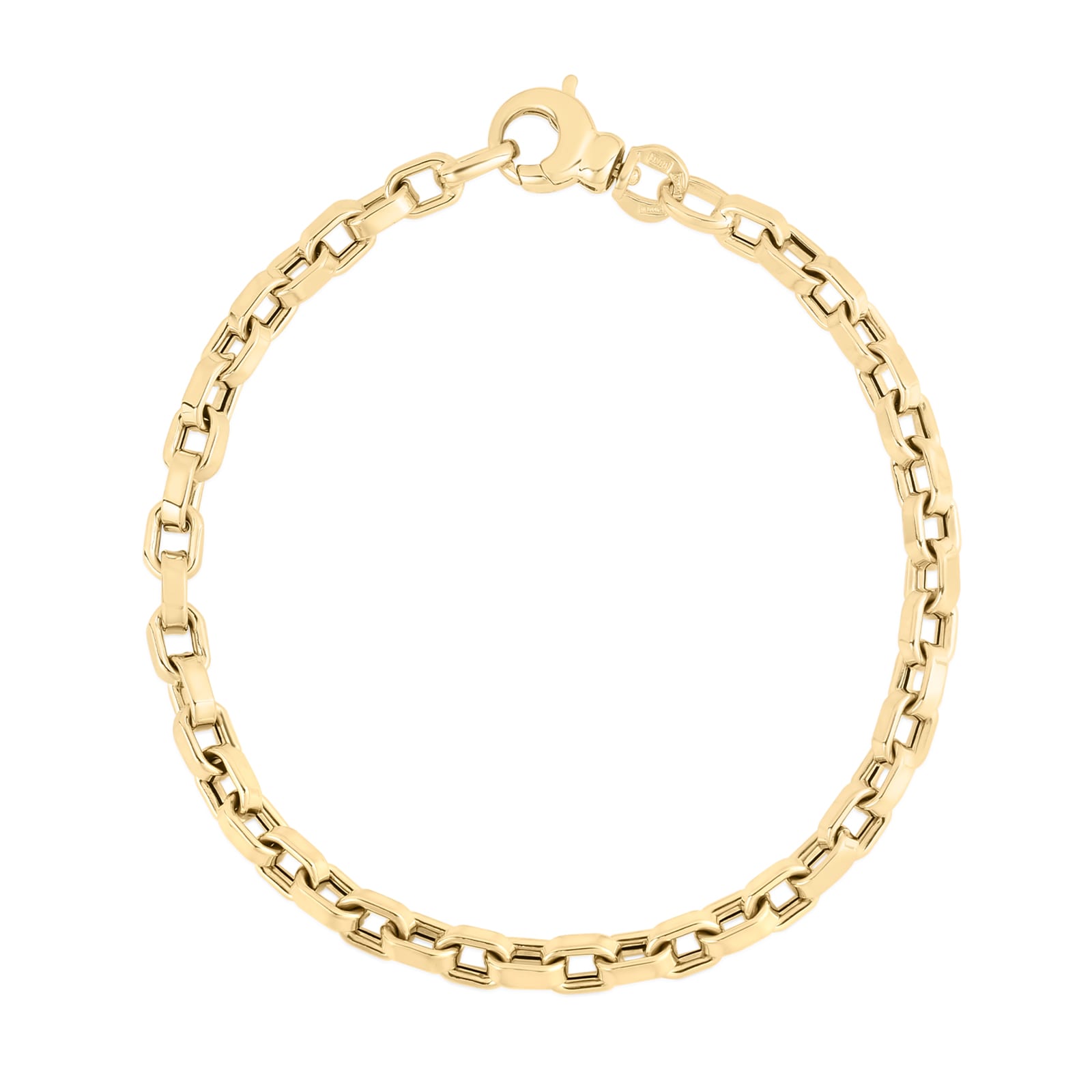 Roberto Coin 18k Yellow Gold Thicker Square Link Bracelet 8 Inch