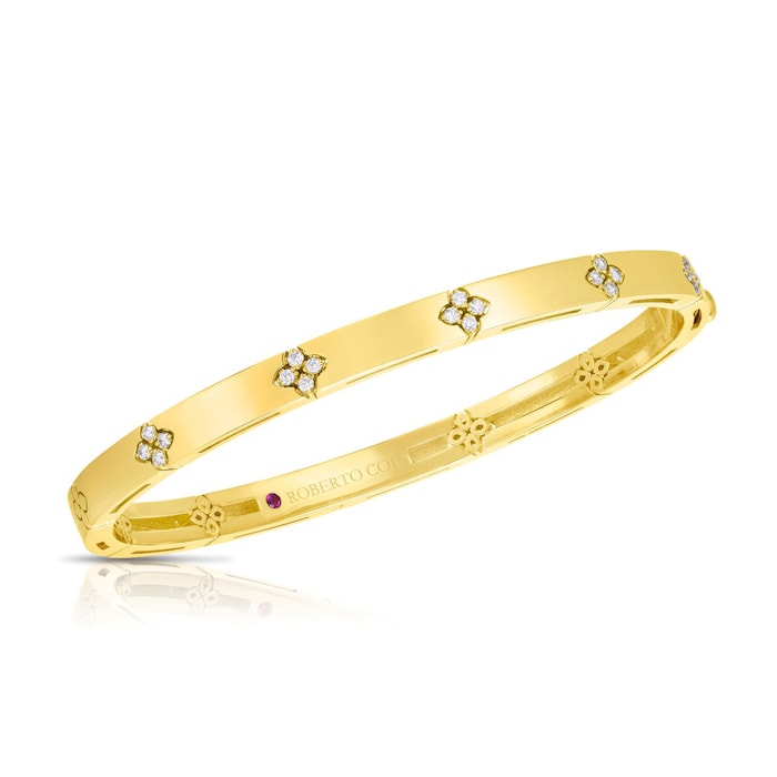 Roberto Coin 18k Yellow Gold 0.15cttw Diamond Love in Verona Bangle