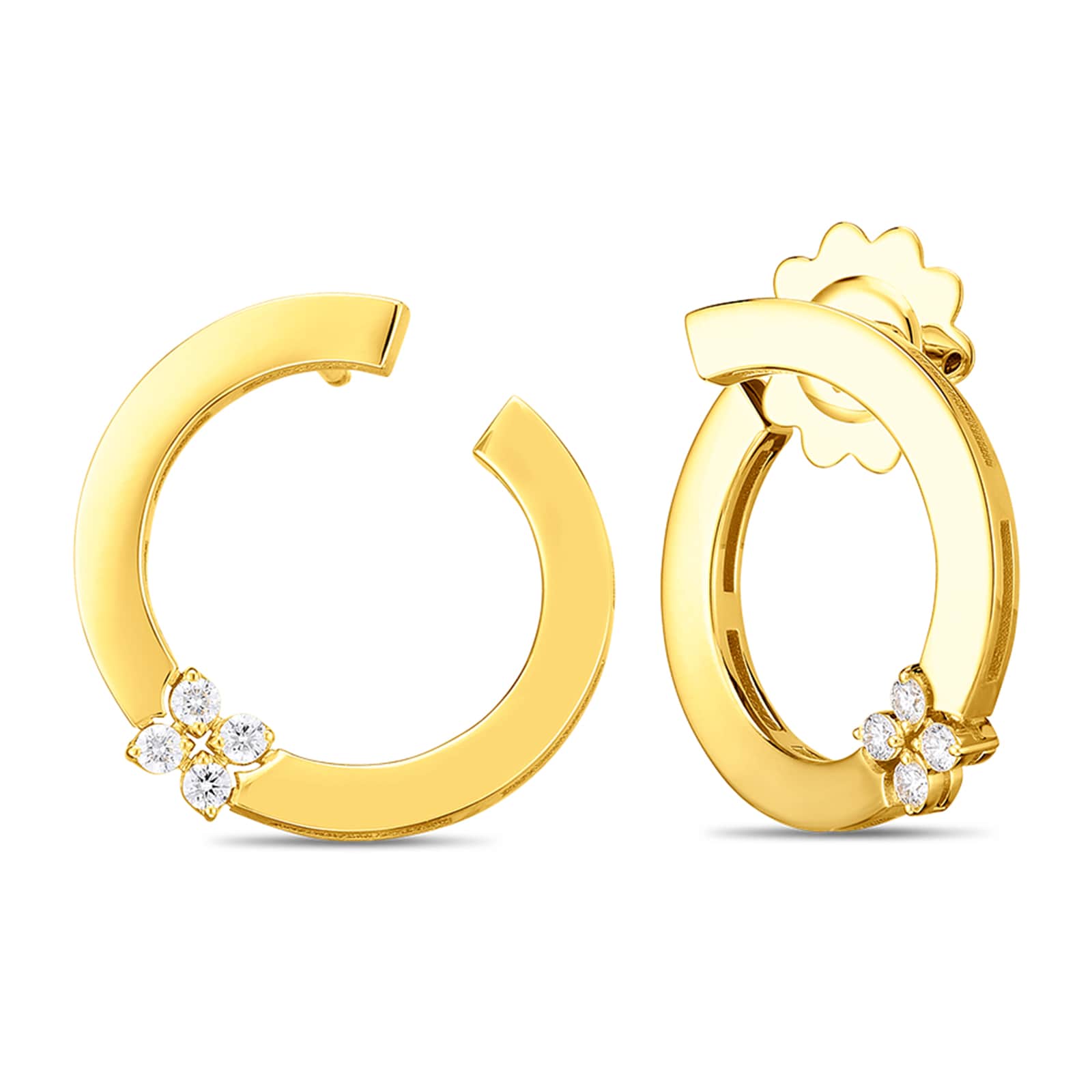 Roberto Coin 18k Yellow Gold 0.15cttw Diamond Love in Verona Stud Earrings