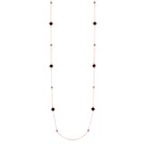 Roberto Coin 18k Rose Gold 0.05cttw Diamond and Black Jade Palazzo Ducale Necklace 35 Inch