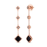 Roberto Coin 18k Rose Gold 0.04cttw Diamond and Black Jade Palazzo Ducale Drop Earrings