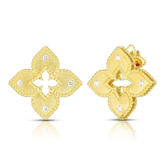 Roberto Coin 18k Yellow Gold 0.12cttw Diamond Petite Venetian Princess Stud Earrings Roberto Coin 18k Yellow Gold 0.12cttw Diamond Petite Venetian Princess Stud Earrings