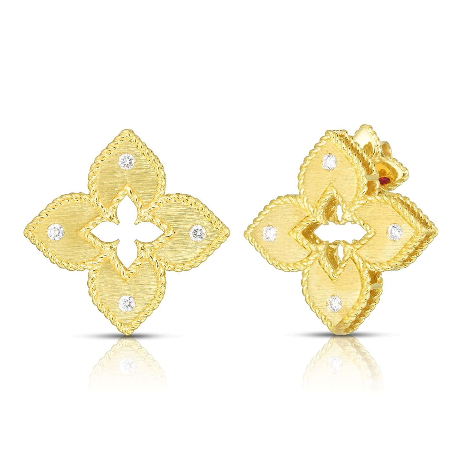 Roberto Coin 18k Yellow Gold 0.12cttw Diamond Petite Venetian Princess Stud Earrings