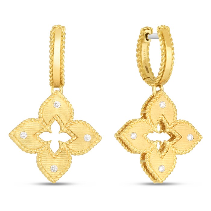 Roberto Coin 18k Yellow Gold 0.12cttw Diamond Petite Venetian Princess Drop Earrings