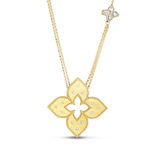 Roberto Coin 18k Yellow Gold 0.20cttw Diamond Venetian Princess Necklace Roberto Coin 18k Yellow Gold 0.20cttw Diamond Venetian Princess Necklace