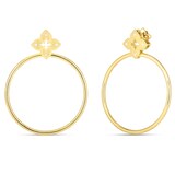 Roberto Coin 18k Yellow Gold 0.05cttw Diamond Venetian Princess Petite Small Hoop Earrings