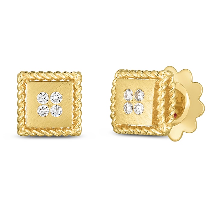 Roberto Coin 18k Yellow Gold 0.09cttw Diamond Palazzo Ducale Stud Earrings