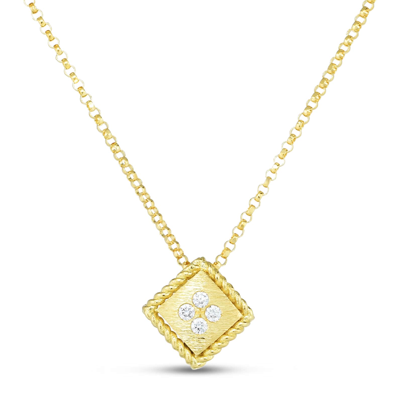 Roberto Coin 18k Yellow Gold 0.04cttw Diamond Palazzo Ducale Necklace ...