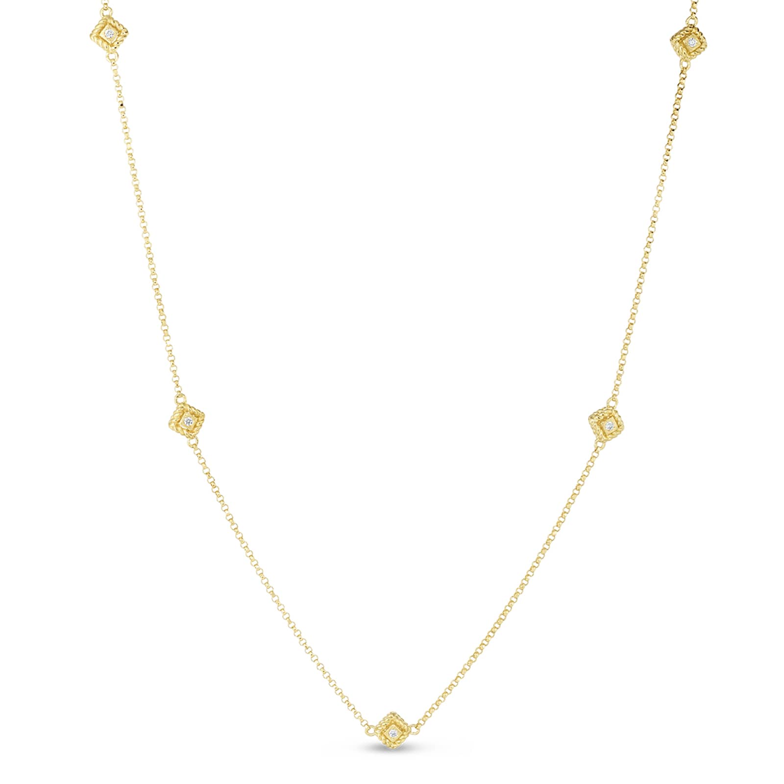 18K Diamonds BY The Inch 5 Station Necklace BY Roberto Coin -  PDRC-7773261AW17X