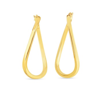 Roberto Coin 18k Yellow Gold Twist Oval Hoop Earrings Roberto Coin 18k Yellow Gold Twist Oval Hoop Earrings