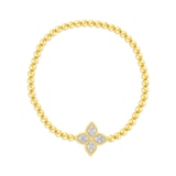 Roberto Coin 18k Yellow Gold Diamond Princess Flower Petite Bracelet
