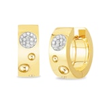 Roberto Coin 18k Yellow Gold 0.16cttw Diamond Pois Moi Luna Hoop Earrings