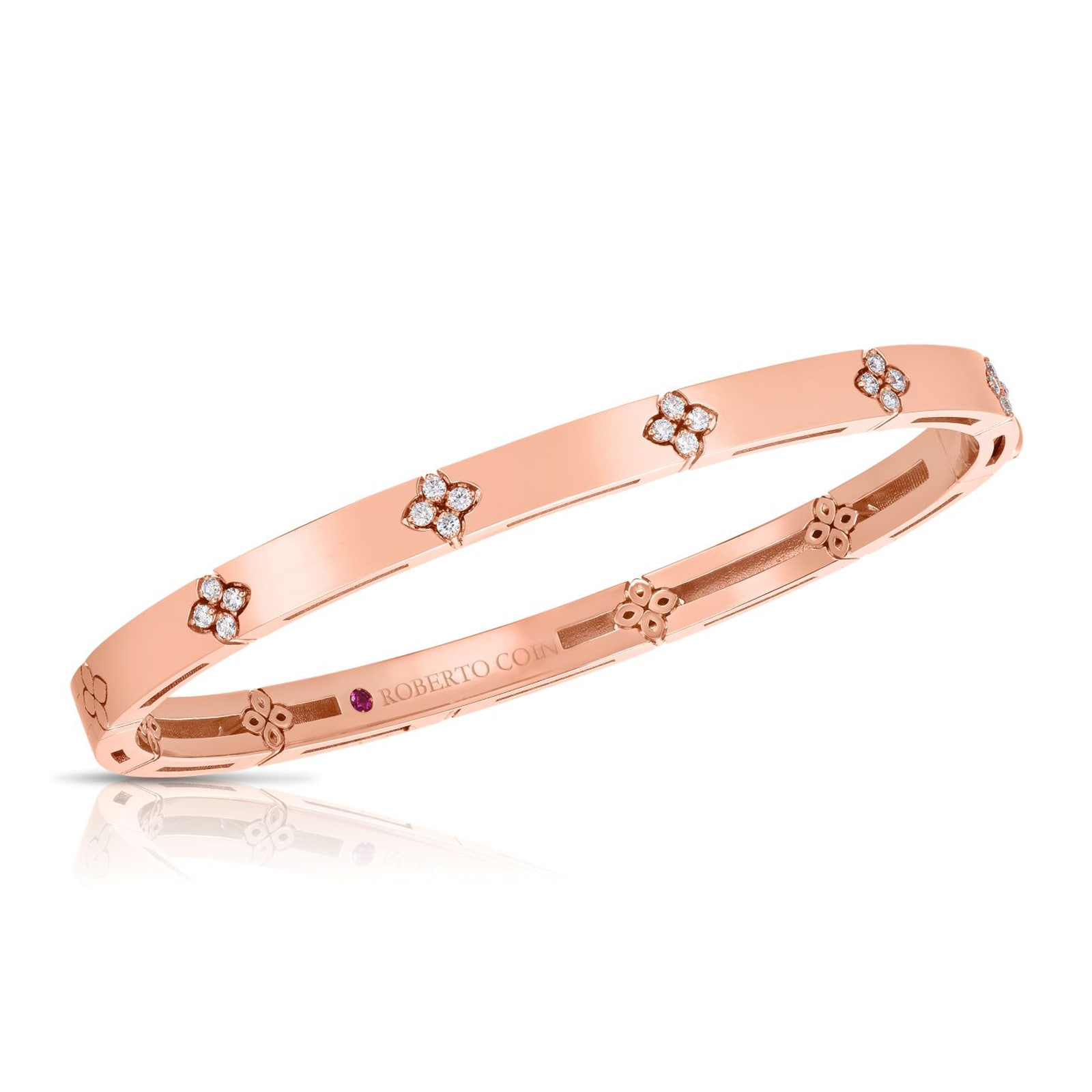 Roberto Coin 18k Rose Gold 0.15cttw Diamond Love in Verona Bangle Roberto Coin 18k Rose Gold 0.15cttw Diamond Love in Verona Bangle
