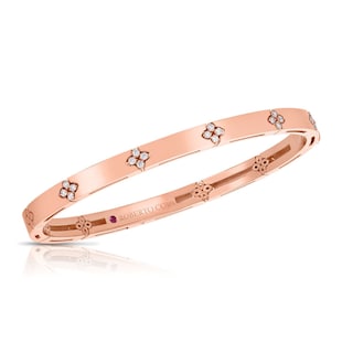 Roberto Coin 18k Rose Gold 0.15cttw Diamond Love in Verona Bangle