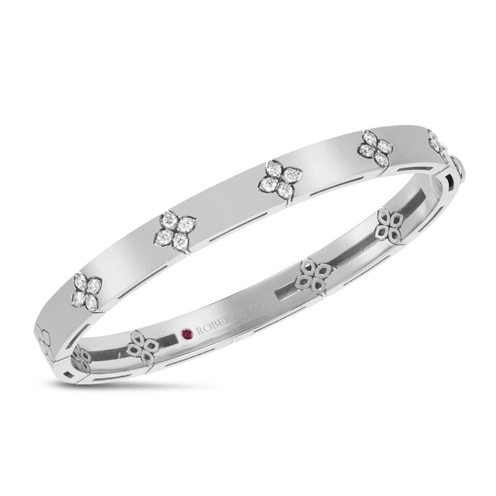 Roberto Coin 18ct White Gold Love in Verona 0.46ct Bangle