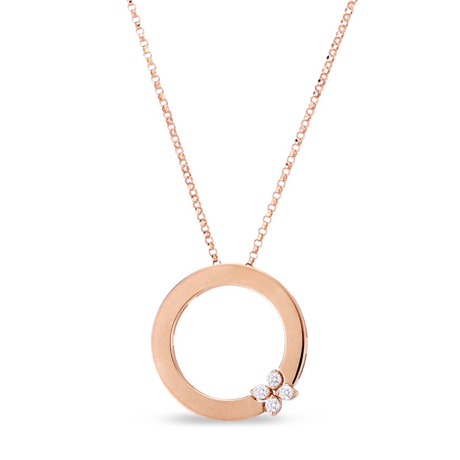 Roberto Coin 18ct Rose Gold Love in Verona 0.10ct Pendant