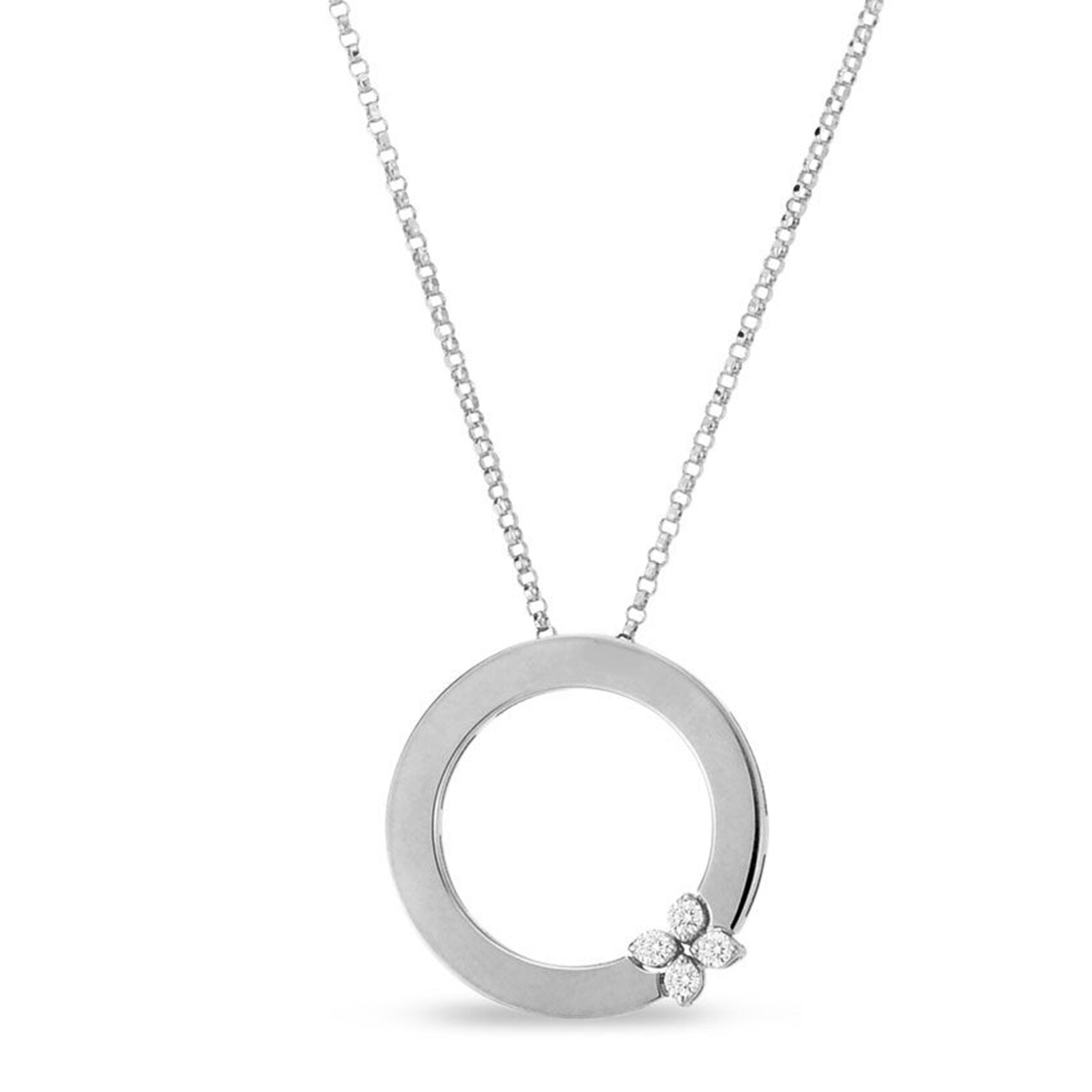 Roberto Coin 18ct White Gold Love in Verona 0.10ct Pendant