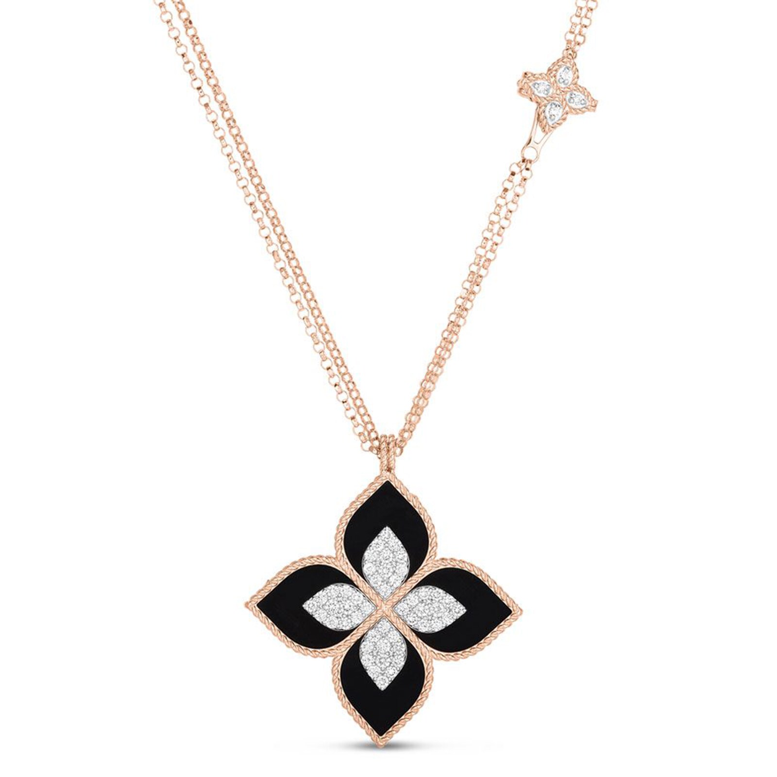 Roberto Coin 18ct Rose Gold Princess Flower 0.73ct Pendant