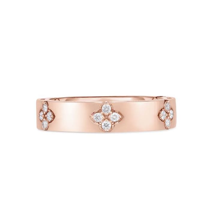 Roberto Coin 18ct Rose Gold Love In Verona 0.19ct Ring - Ring Size L