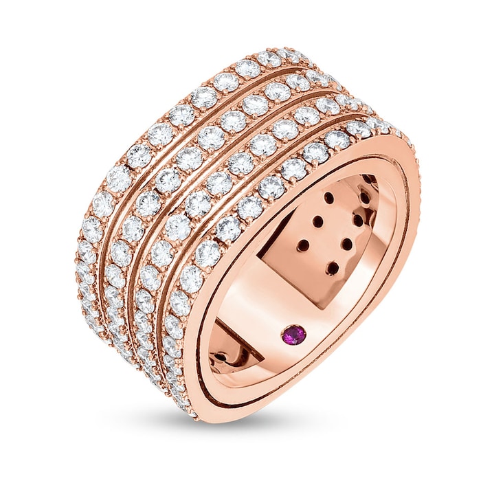 Roberto Coin 18ct Rose Gold Portofino Diamond Set Ring