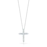 Roberto Coin 18K White Gold Tiny Treasures Diamond Cross Necklace