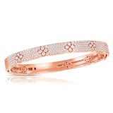 Roberto Coin 18K Rose Gold Love In Verona 2.20cttw Pavé Diamond Bangle
