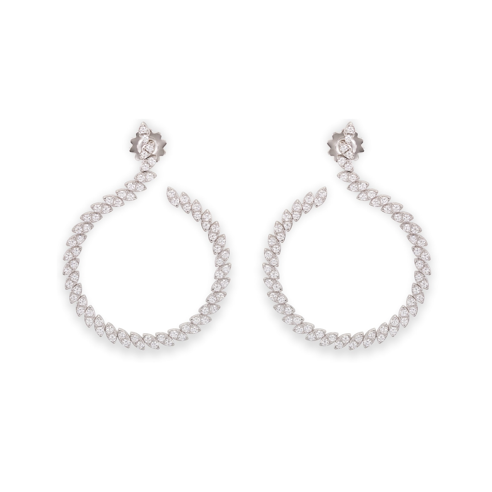 Roberto Coin The Marquesa Collection 18k White Gold 4.50cttw Diamond Earrings