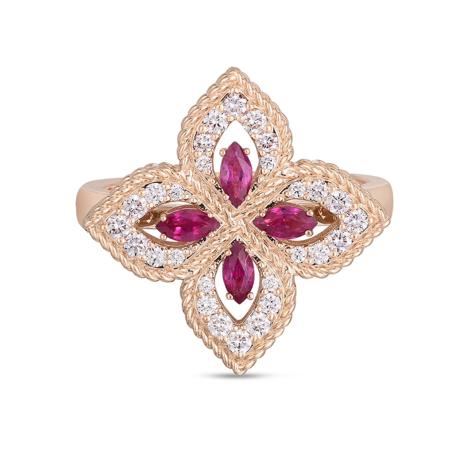 Greenwich Flower Ruby and Diamond Ring
