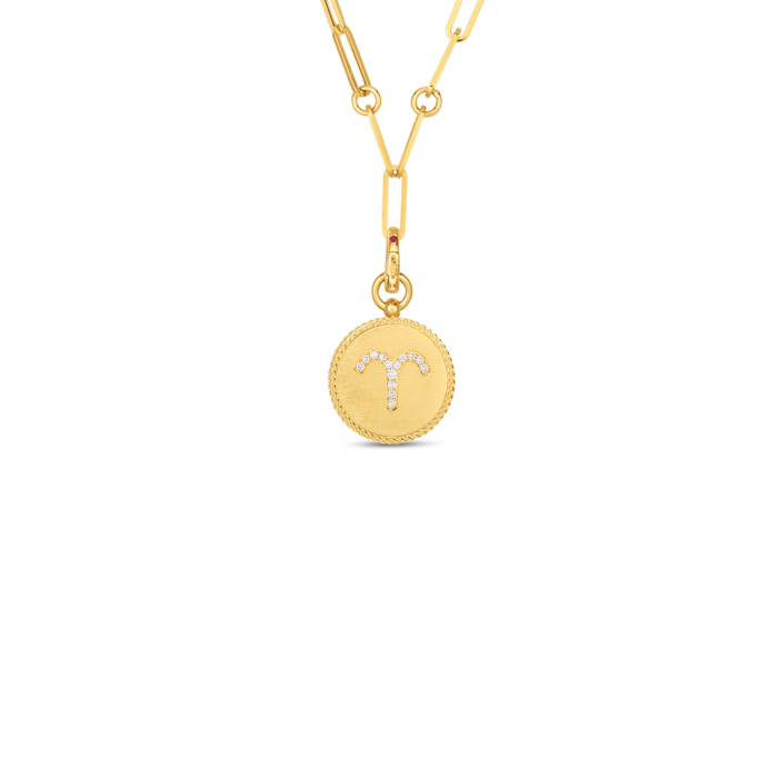 Roberto Coin 18K Diamond Aries Zodiac Medallion Pendant
