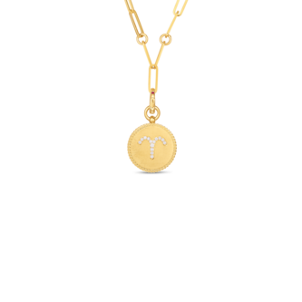 Roberto Coin 18K Diamond Aries Zodiac Medallion Pendant Roberto Coin 18K Diamond Aries Zodiac Medallion Pendant