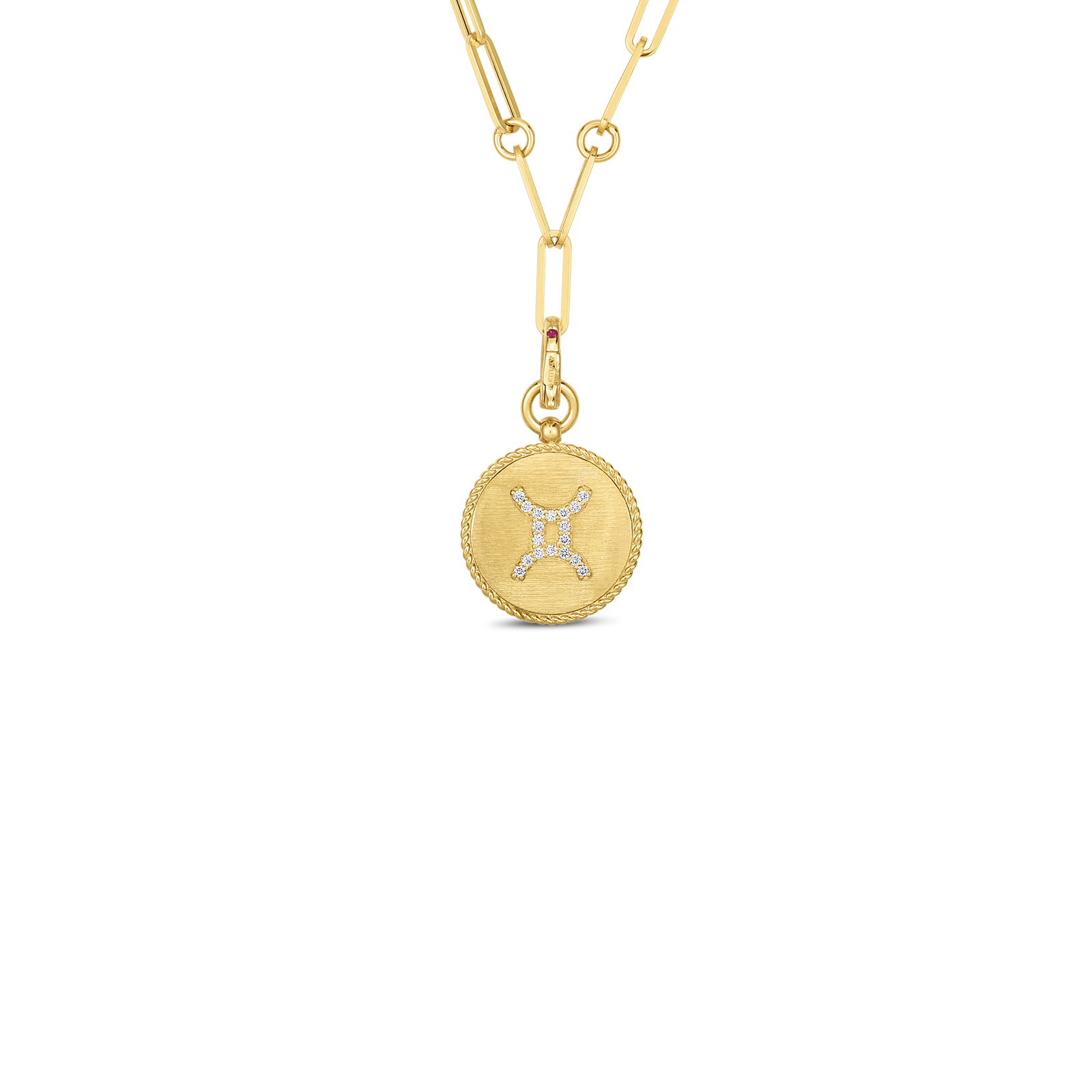 Roberto Coin 18K Diamond Gemini Zodiac Medallion Pendant