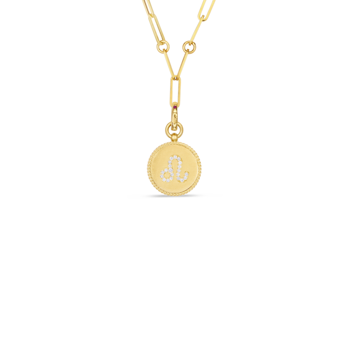 Roberto Coin 18K Diamond Leo Zodiac Medallion Pendant