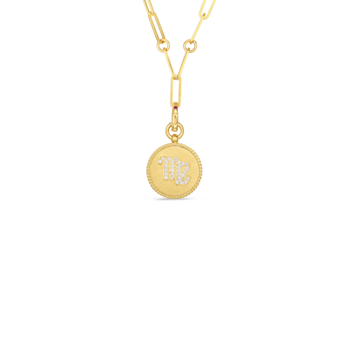 Roberto Coin 18K Diamond Virgo Zodiac Medallion Pendant