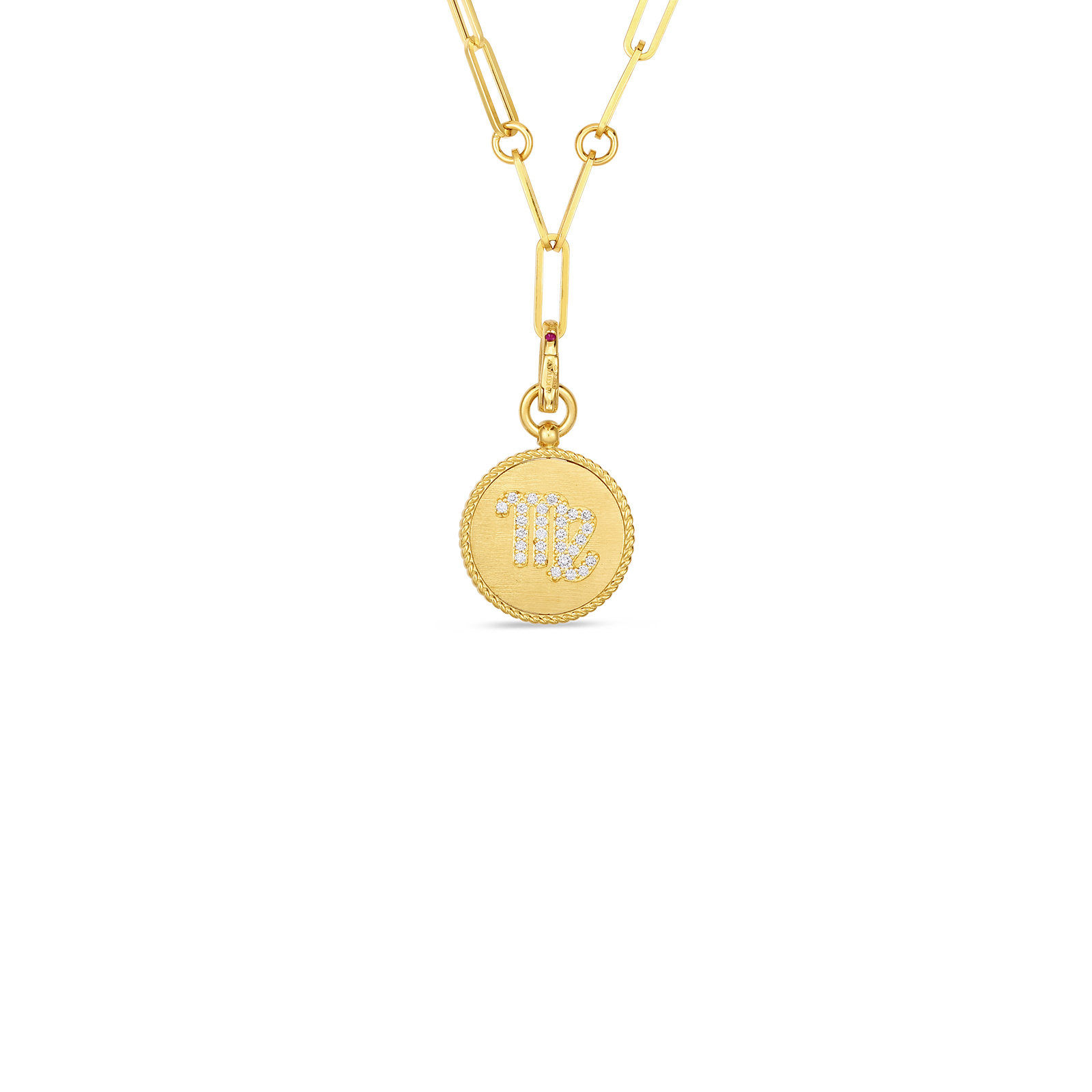 Roberto Coin 18K Diamond Virgo Zodiac Medallion Pendant