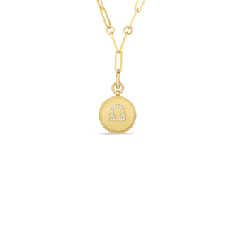 Roberto Coin 18K Diamond Libra Zodiac Medallion Pendant
