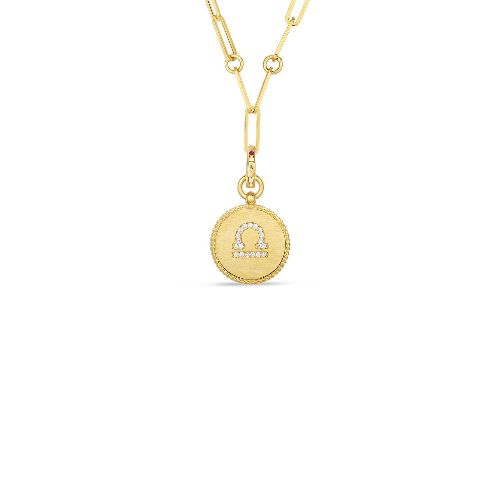 Roberto Coin 18K Diamond Libra Zodiac Medallion Pendant
