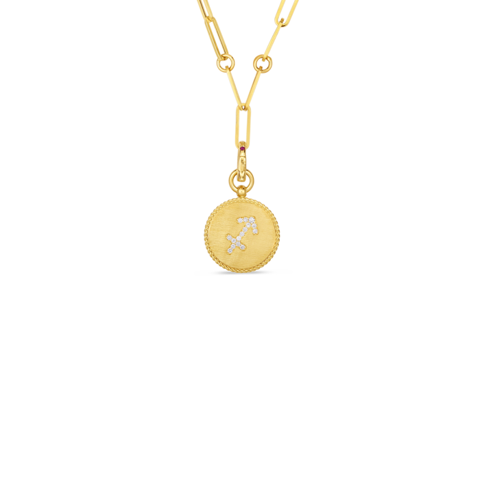 Roberto Coin 18K Diamond Sagittarius Zodiac Medallion Pendant