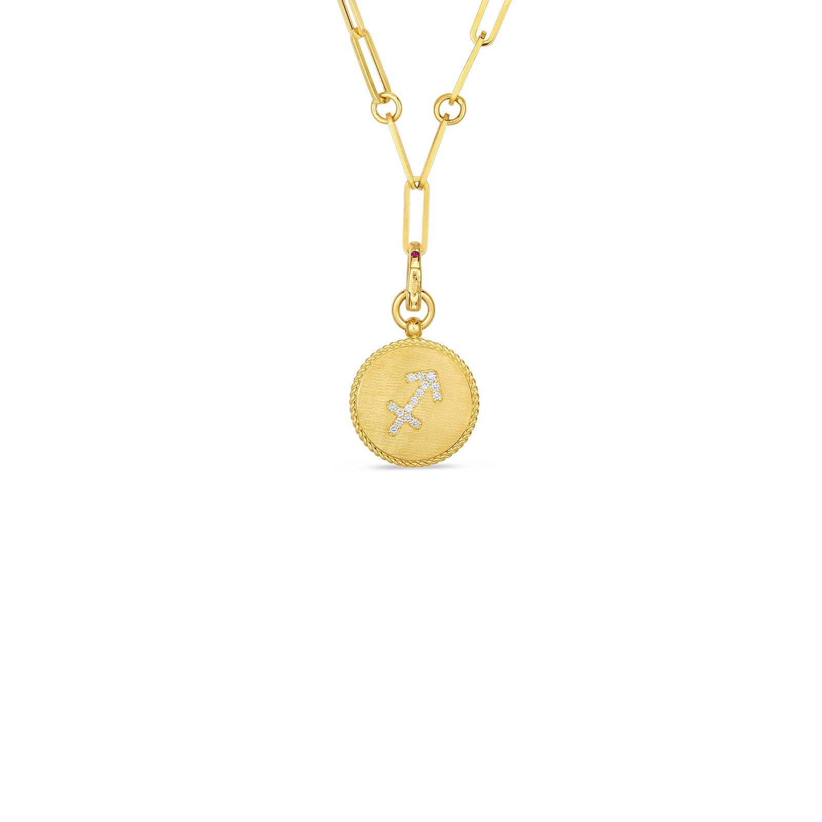 Roberto Coin 18K Diamond Sagittarius Zodiac Medallion Pendant