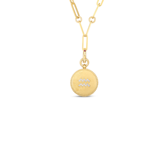 Roberto Coin 18K Diamond Zodiac Pendant Aquarius