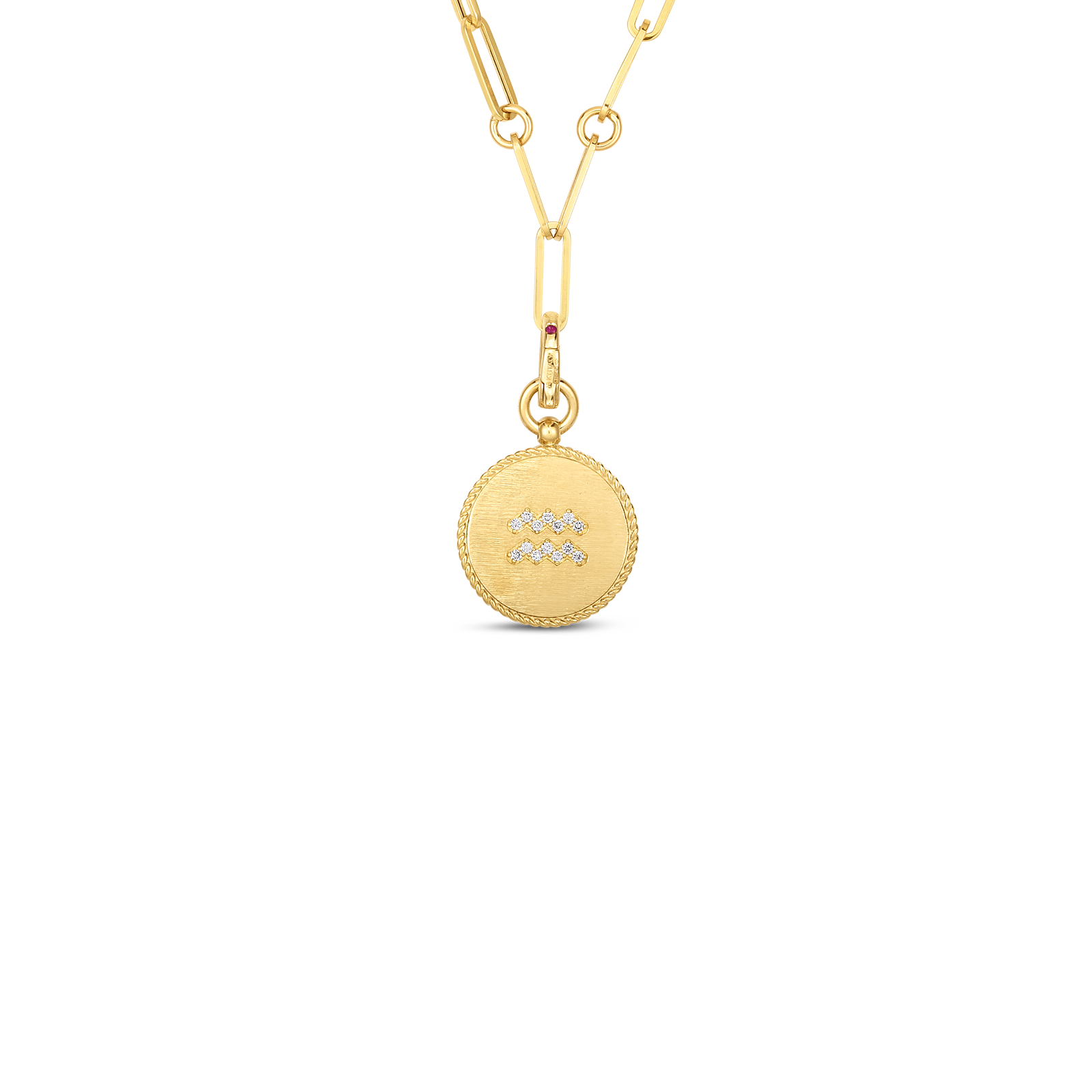 Roberto Coin 18K Diamond Zodiac Pendant Aquarius