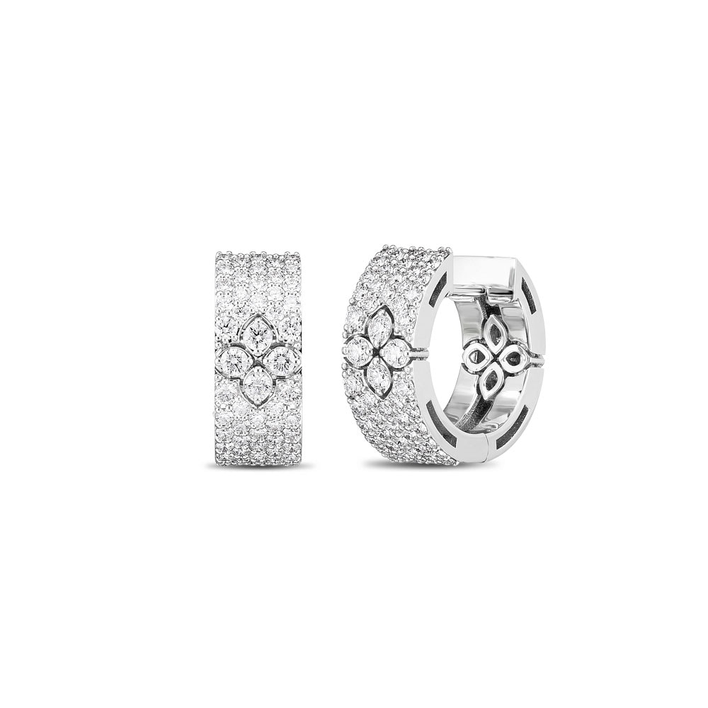Roberto Coin 18ct White Gold Love in Verona 0.96ct Full Diamond 6mm Hoop Earrings Roberto Coin 18ct White Gold Love in Verona 0.96ct Full Diamond 6mm Hoop Earrings