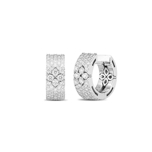 Roberto Coin 18ct White Gold Love in Verona 0.96ct Full Diamond 6mm Hoop Earrings