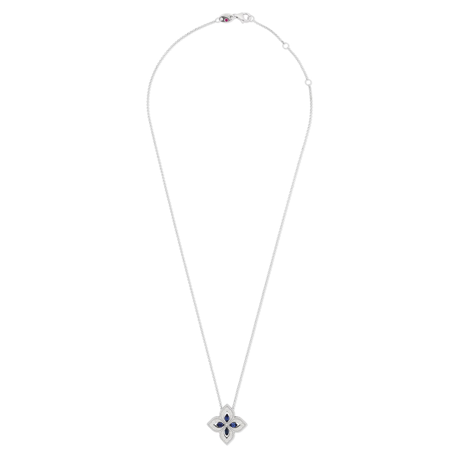 Roberto Coin Exclusive Venetian Princess 18ct White Gold 0.26ct Diamond & Sapphire Pendant Necklace Roberto Coin Exclusive Venetian Princess 18ct White Gold 0.26ct Diamond & Sapphire Pendant Necklace