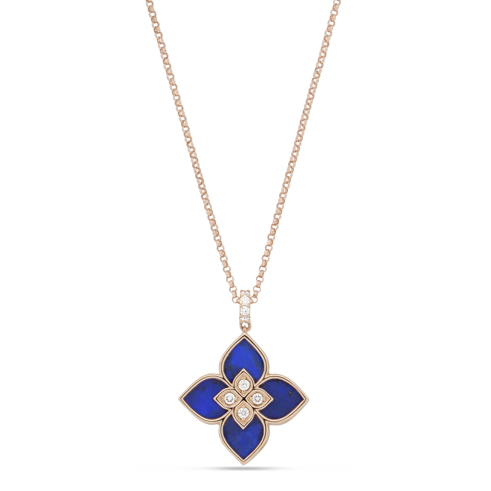 18ct Rose Gold Venetian Princess Diamond 0.11ct 45cm Pendant