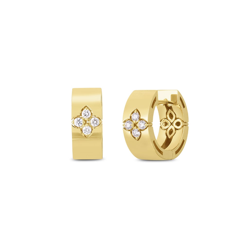 Roberto Coin 18ct Yellow Gold Love in Verona 0.17ct Diamond 6mm Earrings Roberto Coin 18ct Yellow Gold Love in Verona 0.17ct Diamond 6mm Earrings