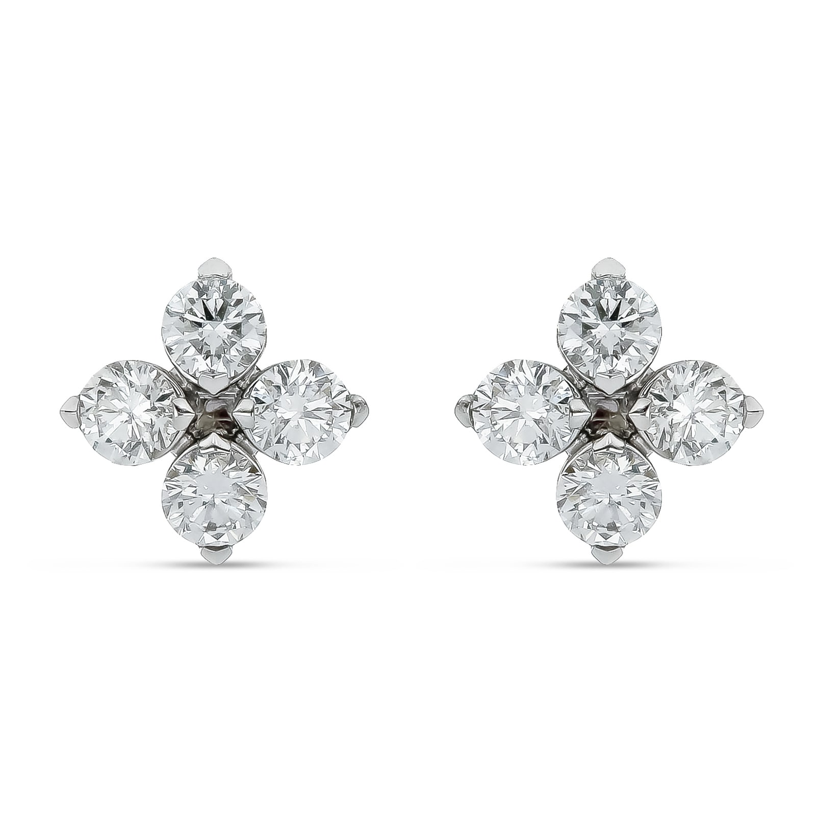 18ct White Gold Love in Verona Diamond 1.27ct Flower Earrings