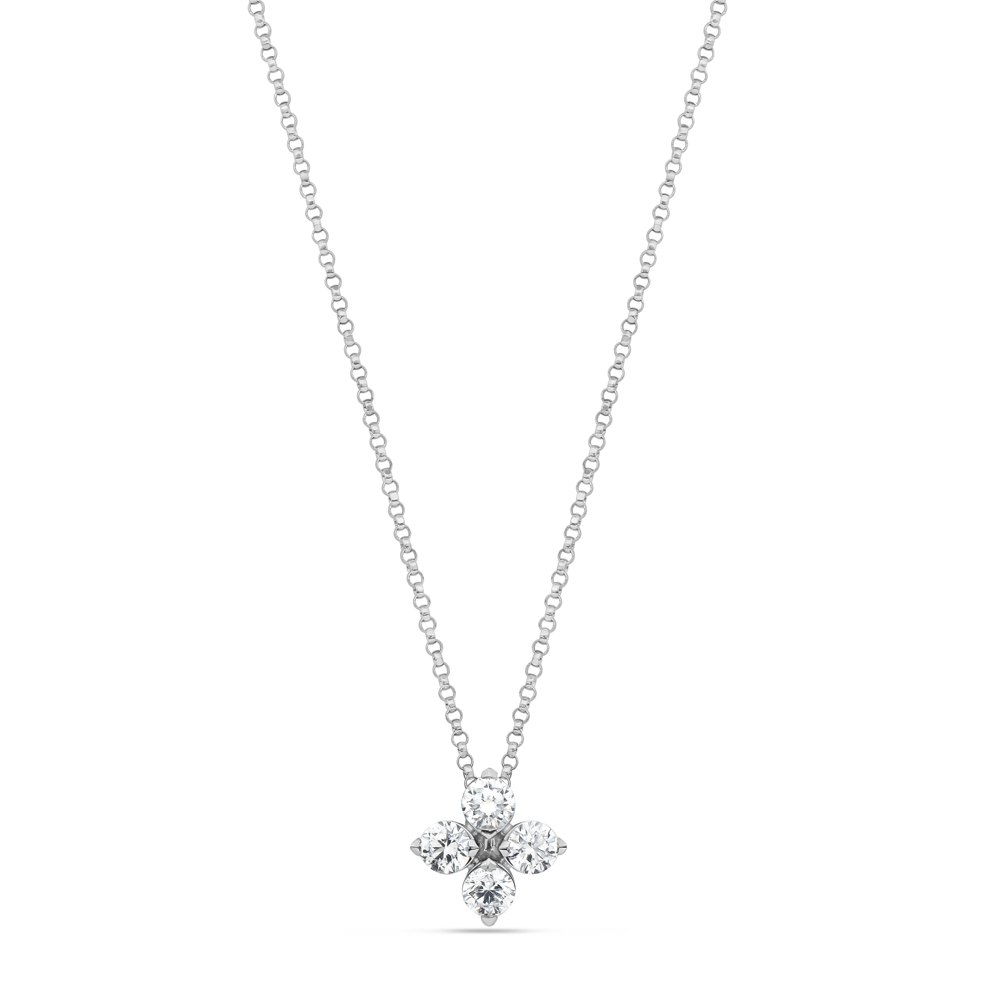Roberto Coin 18ct White Gold Love in Verona Diamond 0.63ct Flower 45cm Pendant Roberto Coin 18ct White Gold Love in Verona Diamond 0.63ct Flower 45cm Pendant