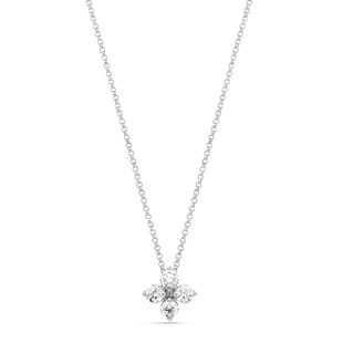 Roberto Coin 18ct White Gold Love in Verona Diamond 0.63ct Flower 45cm Pendant