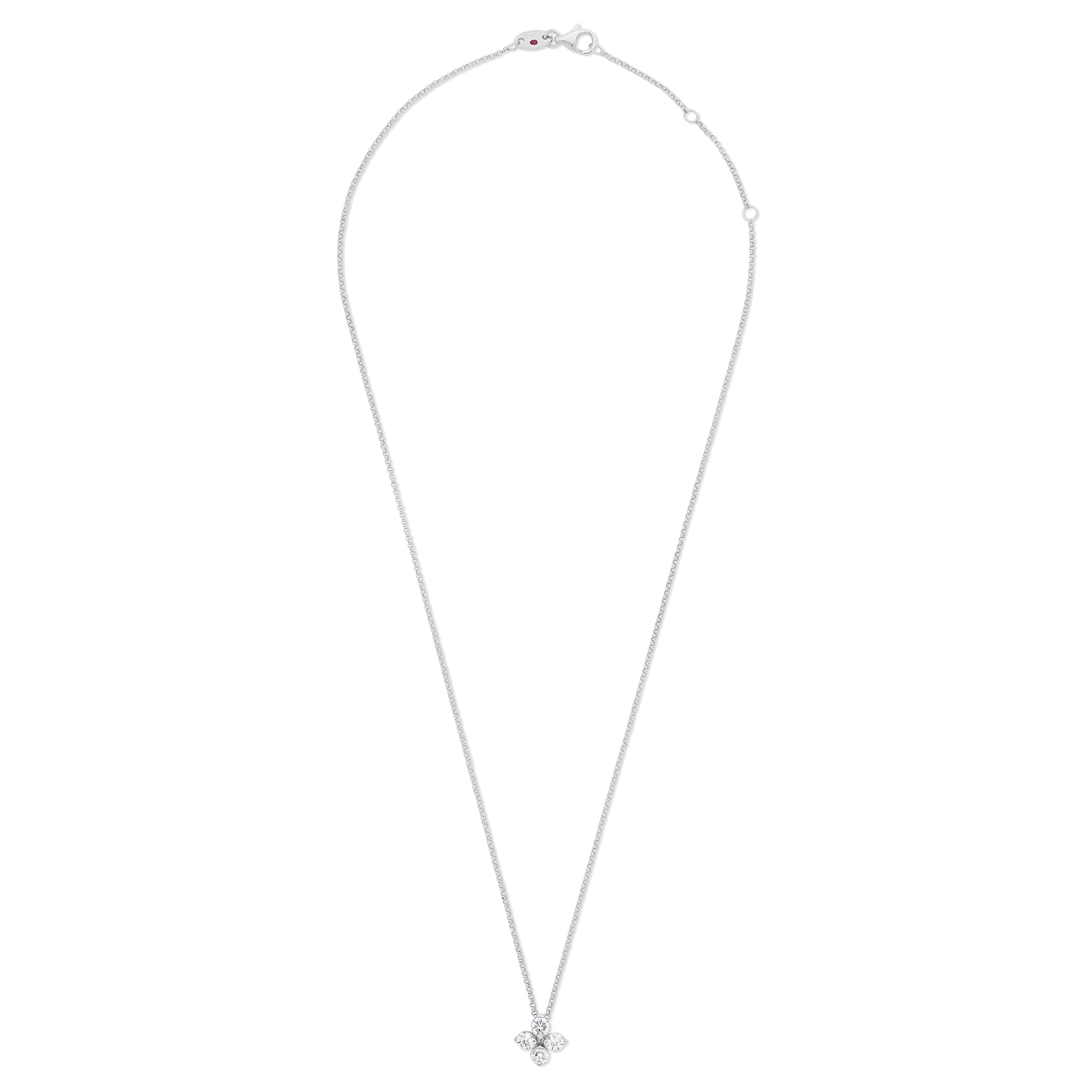 Roberto Coin 18ct White Gold Love in Verona Diamond 0.63ct Flower 45cm Pendant