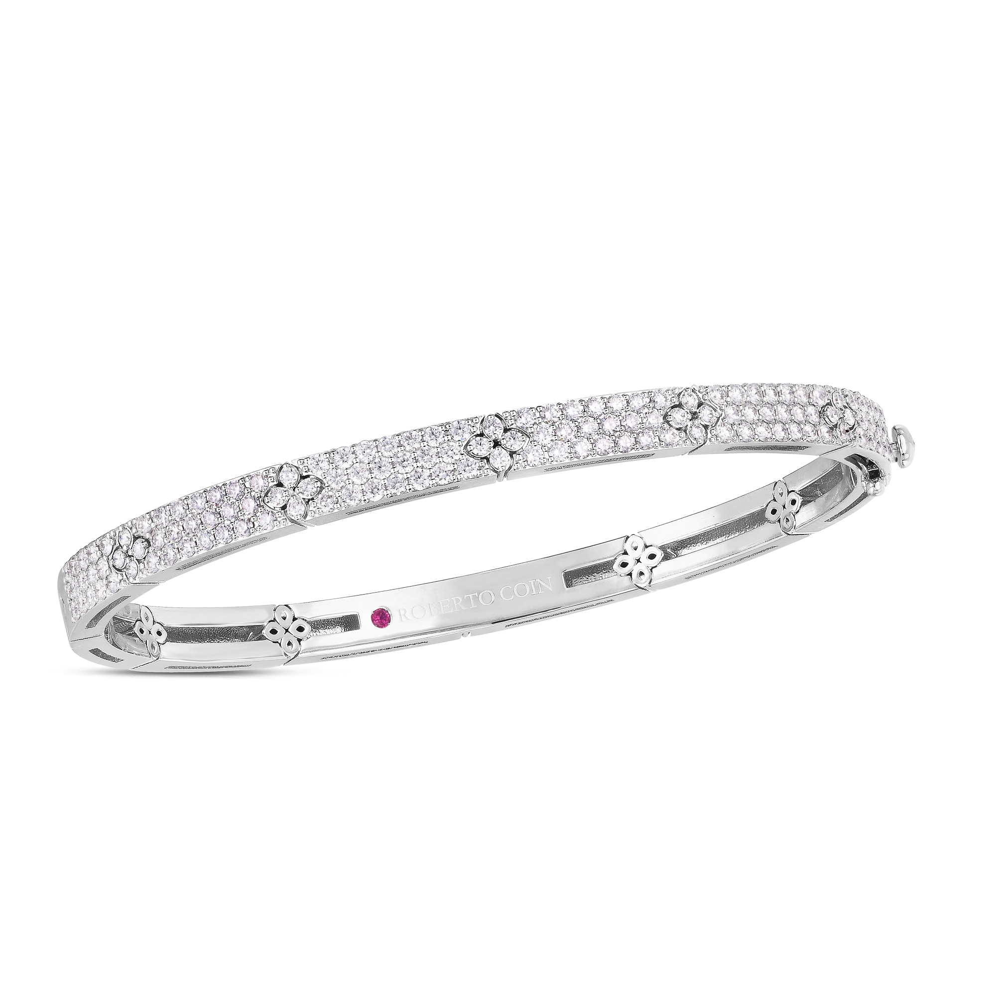 18ct White Gold Love in Verona Diamond 1.61ct 4.5mm Bangle